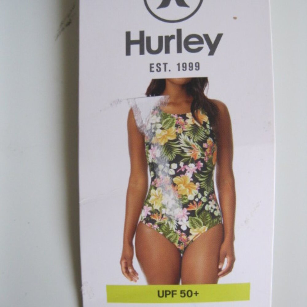 Hurley Women's One-Piece UPF 50+ Stretch Swimsuit, Orange Waikiki Wonder S (1366